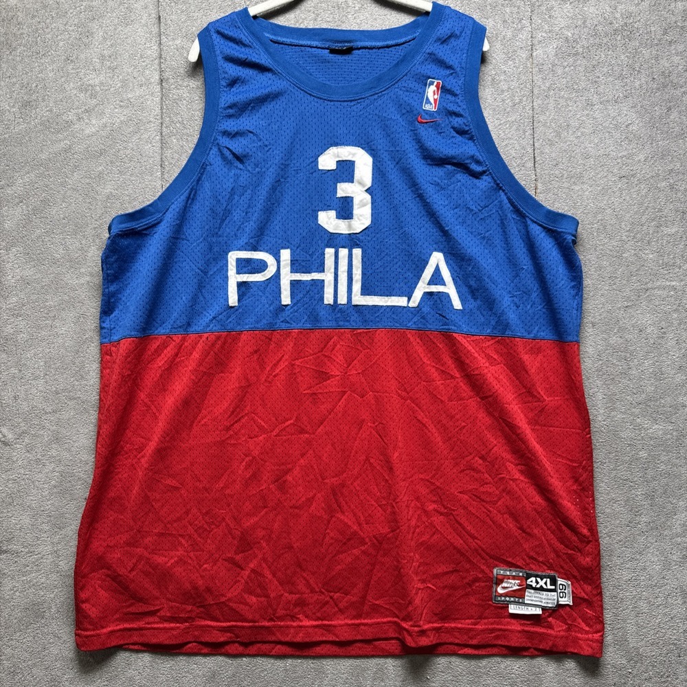 philadelphia 76ers Iverson Jersey Vintage nike nba 4XL Length+2 Sixers